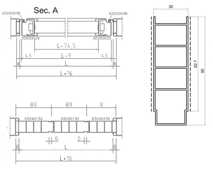 pannellatura verticale disegno
